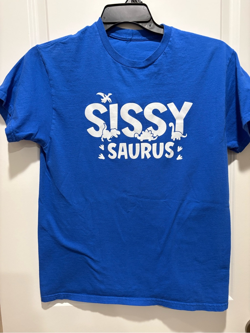 Sissy Saurus Girls T‑Shirt in Royal Blue size Medium